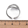 Oval 304 Stainless Steel Open Cuff Rings for Women RJEW-F174-05P-5