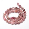 Natural Strawberry Quartz Gemstone Nuggets Bead Strands G-J336-27-2