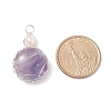 Natural Amethyst Pendants PALLOY-JF01790-01-2