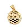 Brass Micro Pave Cubic Zirconia Pendants KK-B059-35G-B-2