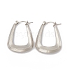 201 Stainless Steel Trapezoid Hoop Earrings with 304 Stainless Steel Pins for Women EJEW-B016-10P-1