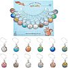 12Pcs 12 Colors Resin Figure of Fish Scale Charms Locking Stitch Markers HJEW-PH01506-1