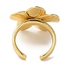 Flower Rack Plating Brass Cuff Rings for Women RJEW-G323-07G-3