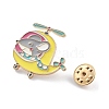 Airplane with Mouse Enamel Pins JEWB-K024-05B-G-3