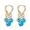 Evil Eye Lampwork Round Beads Dangle Hoop Earrings EJEW-JE04826-04-1