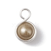 Shell Pearl Round Copper Wire Wrapped Pendants PALLOY-JF03259-01-3