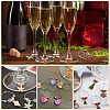 SOFPLATE 160Pcs 8 Style Brass Wine Glass Charm Rings KK-SP0001-34-6