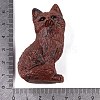 Natural Mahogany Obsidian Carved Fox Figurines Statues for Home Office Desktop Feng Shui Ornament G-Q172-14B-3