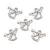 Brass Micro Pave Cubic Zirconia 2-Loop Pendants KK-E068-VB367-2