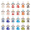 24Pcs 12 Color Handmade Lampwork & Alloy & Acrylic Pendants PALLOY-AB00161-1