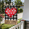 Valentine's Day Theme Linen Garden Flags AJEW-H146-03C-5