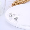 Exquisite 925 Sterling Silver Cubic Zirconia Stud Earrings EJEW-BB20094-5