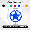 AHADERMAKER 7 Sheets 7 Colors Star Plastic Self Adhesive Car Stickers STIC-GA0001-13-2