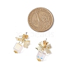 Alloy with Glass Dangle Stud Earrings EJEW-JE06117-2