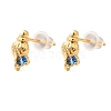 Brass Stud Earrings EJEW-C158-11C-G-4