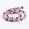 Natural Strawberry Quartz Beads Strands G-J373-16-8mm-4