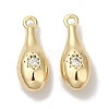 Brass Micro Pave Clear Cubic Zirconia Pendants KK-U013-01G-1