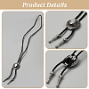 1Pc West Cowboy Hat Tibetan Style Alloy Pendant Black PU Leather Cord Bolo Tie Lariat Necklaces NJEW-GF0001-24A-6