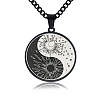 Titanium Steel Men's Creative Sun Moon Yin-Yang Tai Chi Pendant Necklaces PW-WG9B3A0-03-1