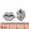 Alloy Crystal Rhinestone Slide Charms RSB475-4B-RS-3