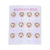 Ion Plating(IP) 304 Stainless Steel Stud Earrings EJEW-L251-A01-G-3