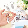 GOMAKERER 6Pcs 2 Styles Mother's Day Oval with Word Remember I Love You Mom Stainless Steel Keychain AJEW-GO0001-57-10