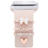 Word Love & Heart Alloy Rhinestones Watch Band Charms Set PW-WG62408-04-1