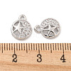 Brass Micro Pave Clear Cubic Zirconia Charms KK-Z044-18P-3