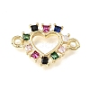Brass Pave Cubic Zirconia Connector Charms KK-E802-15-2