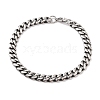 Non-Tarnish 304 Stainless Steel Cuban Link Chain Bracelets for Men BJEW-B096-35B-AS-1