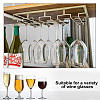 Iron 3 Rows Wine Glass Rack Under Cabinet AJEW-WH0041-98-6