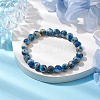 8mm Round Dyed Natural Jade Imitation K2 Stone Stretch Bracelets for Women Men BJEW-JB10494-2