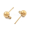 304 Stainless Steel Ball Post Stud Earring Findings STAS-Z035-01G01-B-2