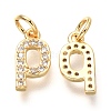 Brass Micro Pave Cubic Zirconia Charms ZIRC-O037-24G-2