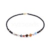 Natural & Synthetic Gemstone Beaded Necklaces NJEW-JN02454-01-1