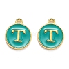 Golden Plated Alloy Enamel Charms ENAM-Q437-15T-1