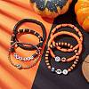 6Pcs 6 Styles Halloween Handmade Polymer Clay Beaded Stretch Bracelets Sets X1-BJEW-TA00490-2