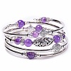 Bohemian Multi-Layered Natural Amethyst Wrap Bracelet Women's Jewelry MV3343-4-1