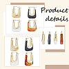 ANATTASOUL 4 Pairs 4 Colors Acrylic Rectangle Hoop Earrings EJEW-AN0003-08-3