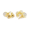 Brass with Transparent Resin Round Stud Earrings EJEW-Q391-31G-3