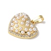 Brass Micro Pave Cubic Zirconia Pendants KK-P290-07A-G-2