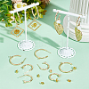 Beebeecraft 20Pcs 2 Style Brass Ring Stud Earring Findings KK-BBC0012-81-4