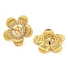 Rack Plating Brass Micro Pave Cubic Zirconia Stud Earring Findings KK-T072-02G-2