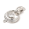 Rack Plating Brass Pave Clear Cubic Zirconia Fold Over Clasps KK-K270-04P-3