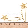 Starfish 304 Stainless Steel Safety Pins Brooch Findings SA-CBA098D-16B-G05-3