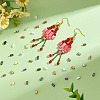 380Pcs 10 Styles 2-Hole Opaque Glass Seed Beads SEED-ME0001-04-4