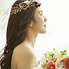 Cloth Artificial Flower Bridal Wreath OHAR-WH0011-15-6