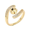 Brass Micro Pave Cubic Zirconia Cup Peg Ring Settings KK-B166-04G-1