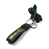 Imitation Leather Clasps Keychain KEYC-I113-01B-2