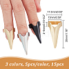  15Pcs 3 Colors Iron Finger Nail Tip Claw Rings MRMJ-NB0001-24-2